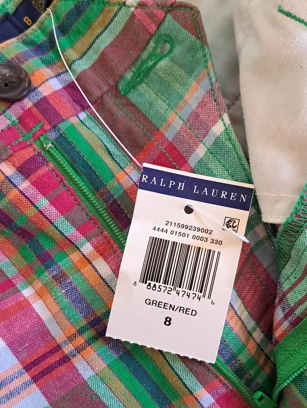 NWT POLO Ralph Lauren Womens Preppy/Summer Madras Plaid Linen Blend 4